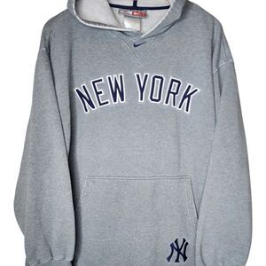 Vintage New York Yankees Nike Center Swoosh Hoodie Sweatshirt Mens XL 90s Y2K